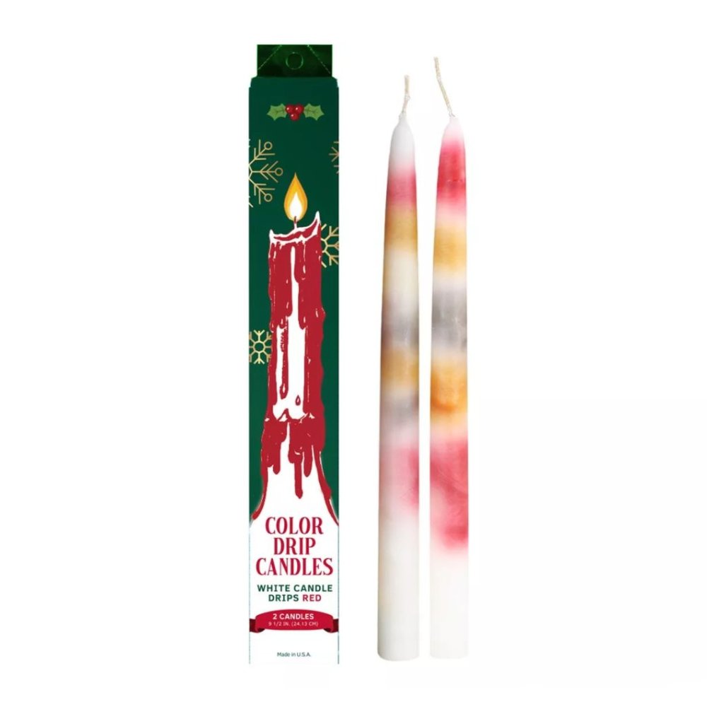 ⭐️SOLD OUT⭐️ - SILENT NIGHT HOLIDAY DRIP TAPER CANDLES (Set of 2) - Picture 1 of 5
